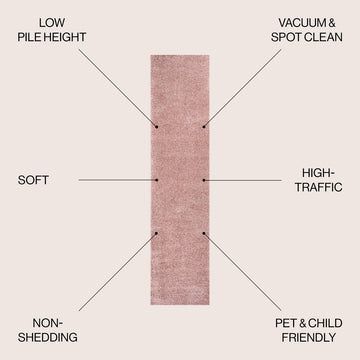 Haze Solid Low-pile Area Rug Pink